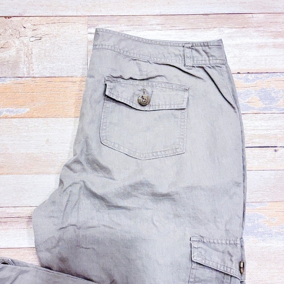 BANANA REPUBLIC Martin Fit lightweight taupe linen cargo pants - Picture 3 of 12